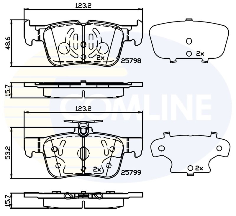 SET PLACUTE FRANA COMLINE CBP02243 - Compatibil cu FORD, FORD USA
