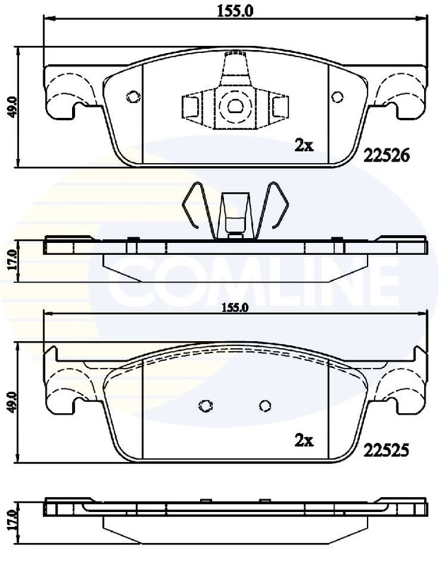 SET PLACUTE FRANA COMLINE CBP02316 - Compatibil cu DACIA, RENAULT