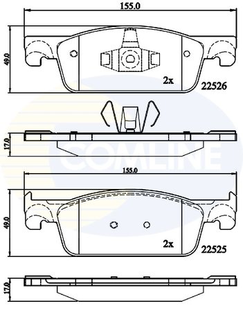SET PLACUTE FRANA COMLINE CBP02316 - Compatibil cu DACIA, RENAULT
