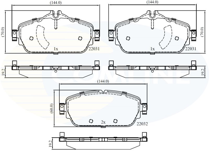 SET PLACUTE FRANA COMLINE CBP02346 - Compatibil cu MERCEDES-BENZ