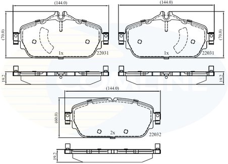 SET PLACUTE FRANA COMLINE CBP02346 - Compatibil cu MERCEDES-BENZ