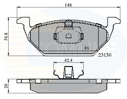 Set placute frana Comline CBP0737
