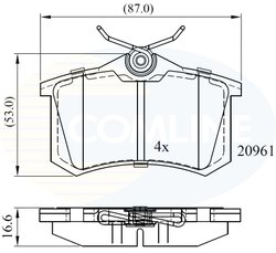 SET PLACUTE FRANA COMLINE CBP0797 - Compatibil cu AUDI, CITROEN, DS, FIAT, FORD, LANCIA, MG, NISSAN, OPEL, PEUGEOT, RENAULT, SEA