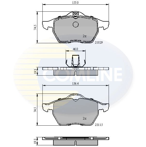 SET PLACUTE FRANA COMLINE CBP0749 - Compatibil cu CHEVROLET, OPEL, SAAB, VAUXHALL