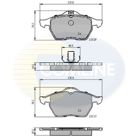SET PLACUTE FRANA COMLINE CBP0749 - Compatibil cu CHEVROLET, OPEL, SAAB, VAUXHALL