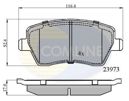SET PLACUTE FRANA COMLINE CBP0984 - Compatibil cu DACIA, LADA, MERCEDES-BENZ, NISSAN, RENAULT