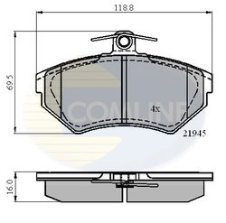 Set placute frana Comline CBP0989