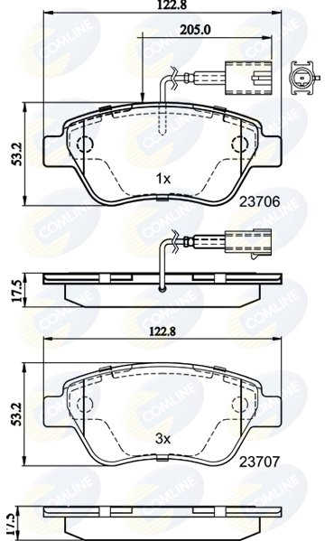Set placute frana Comline CBP11037