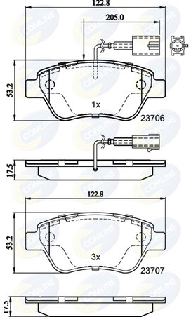 Set placute frana Comline CBP11037