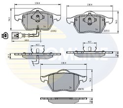 SET PLACUTE FRANA COMLINE CBP11111 - Compatibil cu AUDI, SEAT, SKODA, VW