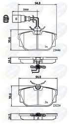 Set placute frana Comline CBP11151