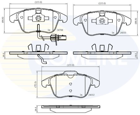 SET PLACUTE FRANA COMLINE CBP11591 - Compatibil cu AUDI