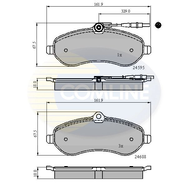 SET PLACUTE FRANA COMLINE CBP11621 - Compatibil cu CITROEN, FIAT, PEUGEOT, TOYOTA