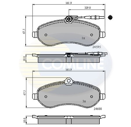 SET PLACUTE FRANA COMLINE CBP11621 - Compatibil cu CITROEN, FIAT, PEUGEOT, TOYOTA