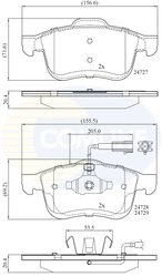 SET PLACUTE FRANA COMLINE CBP12032 - Compatibil cu CHRYSLER, FIAT, LANCIA, OPEL, VAUXHALL