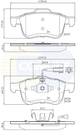Set placute frana Comline CBP12032