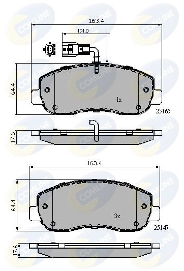 Set placute frana Comline CBP12106