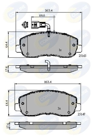 Set placute frana Comline CBP12106