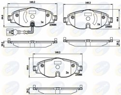 SET PLACUTE FRANA COMLINE CBP12158 - Compatibil cu AUDI, CUPRA, SEAT, SKODA, VW