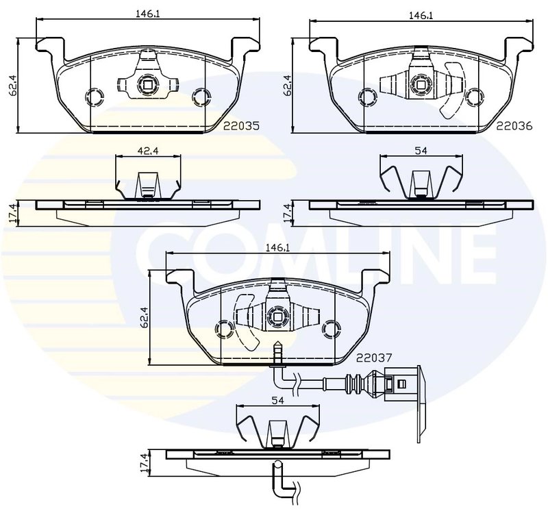 SET PLACUTE FRANA COMLINE CBP12224 - Compatibil cu AUDI, SEAT, SKODA, VW