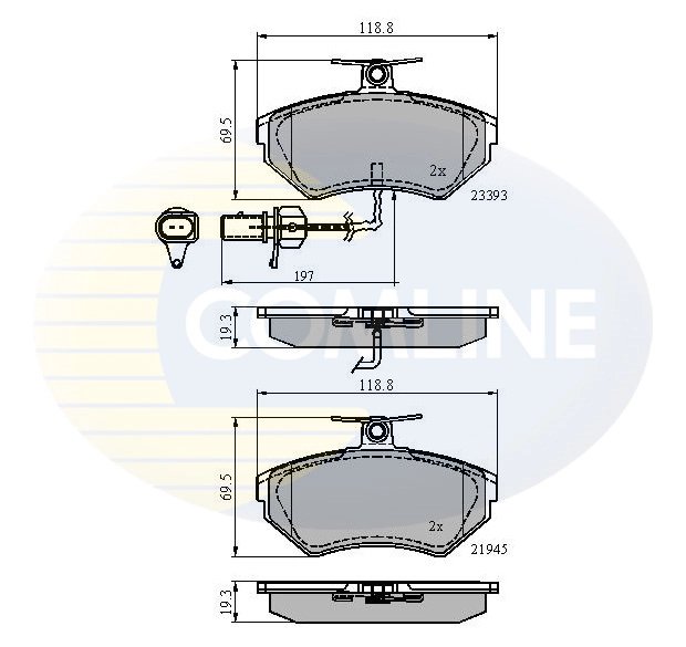Set placute frana Comline CBP1736