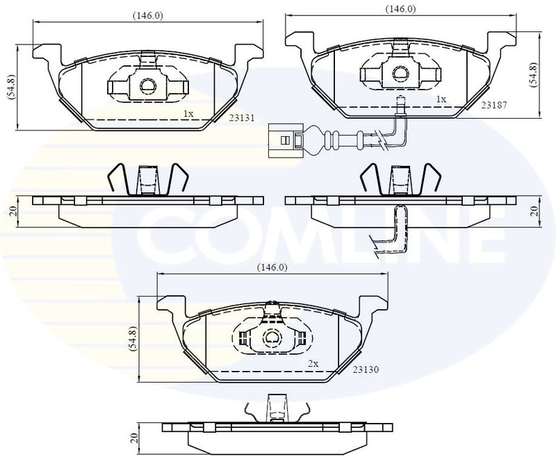 SET PLACUTE FRANA COMLINE CBP1851 - Compatibil cu AUDI, SEAT, SKODA, VW
