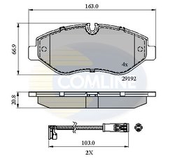 Set placute frana Comline CBP21555