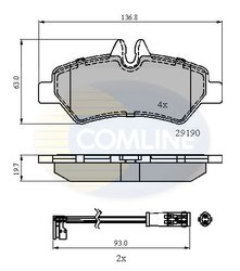 Set placute frana Comline CBP21556