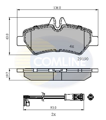 Set placute frana Comline CBP21556