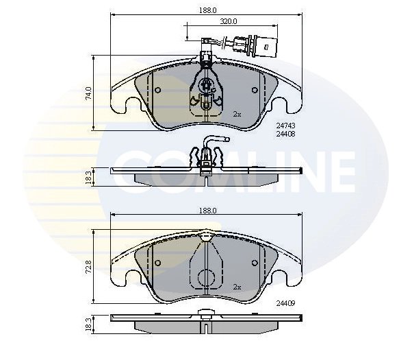 SET PLACUTE FRANA COMLINE CBP21789 - Compatibil cu AUDI