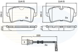 SET PLACUTE FRANA COMLINE CBP22121 - Compatibil cu AUDI, BENTLEY, PORSCHE