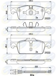 SET PLACUTE FRANA COMLINE CBP22195 - Compatibil cu PEUGEOT
