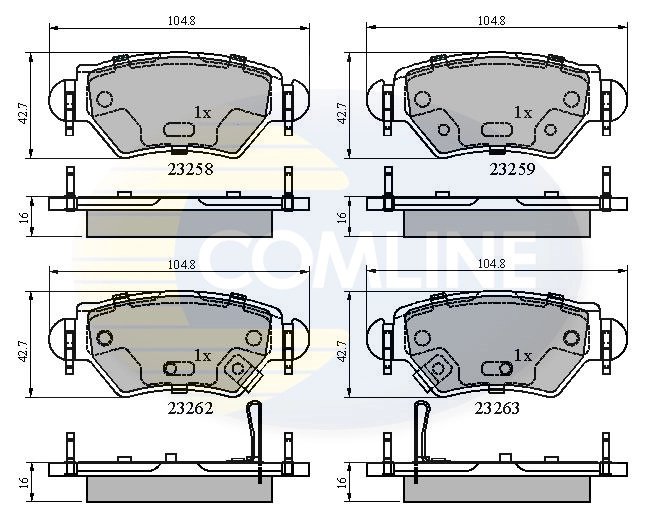 Set placute frana Comline CBP31504