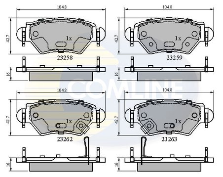 Set placute frana Comline CBP31504