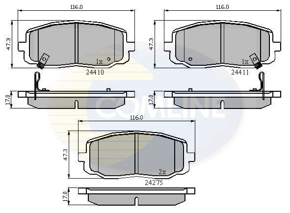 SET PLACUTE FRANA COMLINE CBP31319 - Compatibil cu HYUNDAI, KIA