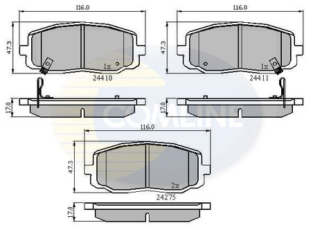 SET PLACUTE FRANA COMLINE CBP31319 - Compatibil cu HYUNDAI, KIA