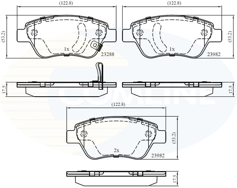 SET PLACUTE FRANA COMLINE CBP31594 - Compatibil cu FIAT, OPEL, PROTON, VAUXHALL