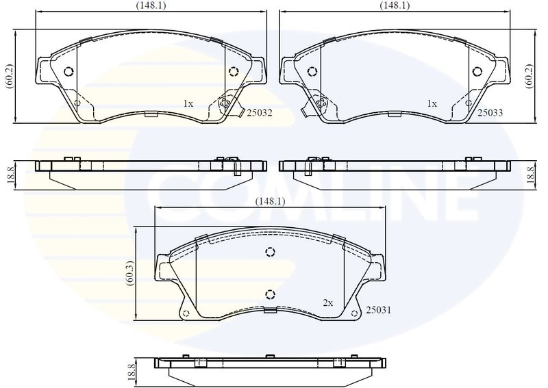 SET PLACUTE FRANA COMLINE CBP32038 - Compatibil cu CHEVROLET, OPEL, VAUXHALL