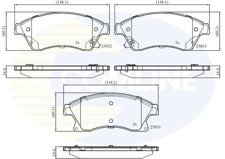 SET PLACUTE FRANA COMLINE CBP32038 - Compatibil cu CHEVROLET, OPEL, VAUXHALL