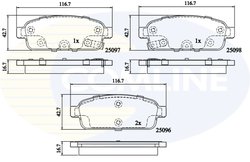 SET PLACUTE FRANA COMLINE CBP32024 - Compatibil cu CHEVROLET, OPEL, VAUXHALL