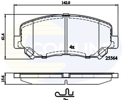 SET PLACUTE FRANA COMLINE CBP32252 - Compatibil cu MAZDA, SUZUKI