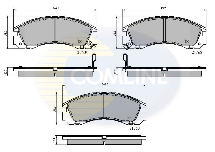 SET PLACUTE FRANA COMLINE CBP3234 - Compatibil cu CITROEN, MITSUBISHI, PEUGEOT