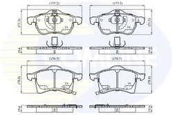 SET PLACUTE FRANA COMLINE CBP3583 - Compatibil cu OPEL, VAUXHALL