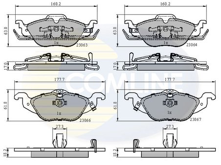 Set placute frana Comline CBP3584