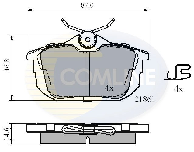 Set placute frana Comline CBP3945