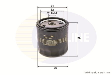 FILTRU ULEI COMLINE CDW11001 - Compatibil cu CHEVROLET, DAEWOO, FIAT, OPEL, VAUXHALL, ZAZ