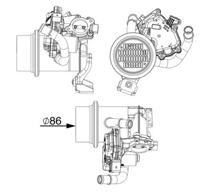RADIATOR RECIRCULARE GAZE ESAPAMENT MAHLE CE 18 000P - Compatibil cu SKODA, VW