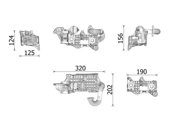 RADIATOR RECIRCULARE GAZE ESAPAMENT MAHLE CE 43 000P - Compatibil cu CITROEN, FORD, PEUGEOT