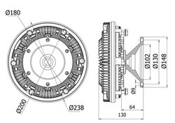CUPLA VENTILATOR RADIATOR MAHLE CFC 10 000S - Compatibil cu IVECO