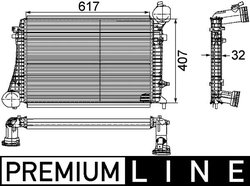 INTERCOOLER MAHLE CI 166 000P - Compatibil cu AUDI, SEAT, SKODA, VW